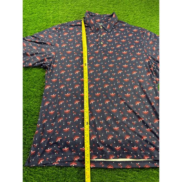 Roundtree & Yorke Performance Polo Shirt XL Beer Pong Red Cups Golf Print Party - Picture 7 of 8